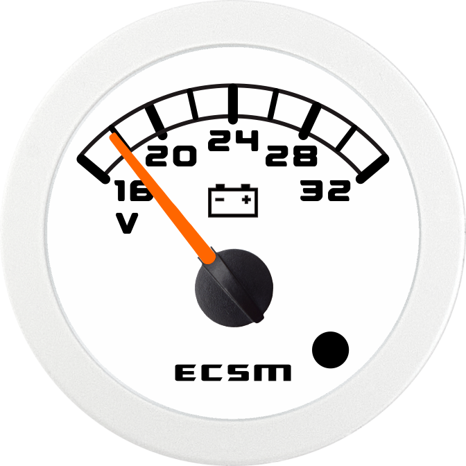 ECT-Voltmeter 24V (with low voltage alarm light)